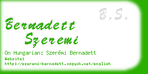 bernadett szeremi business card