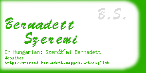 bernadett szeremi business card